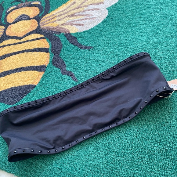 Skims Black Rhinestone Swim Bandeau Bikini Top - Picture 1 of 5